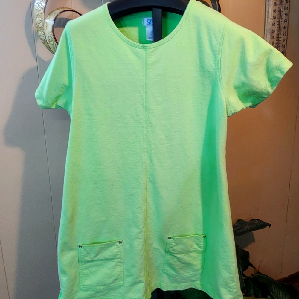 Delicates SPA Green Cotton Tee Shirt Dress